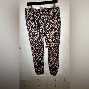 Chico's Leopard Print Pants - Navy and Tan